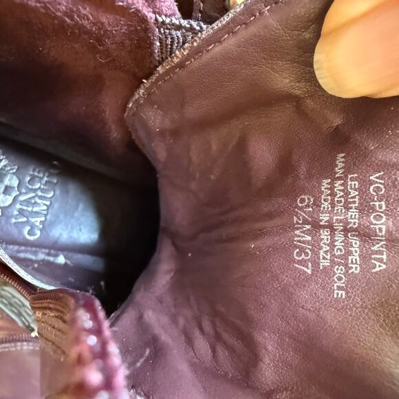 Vince Camuto Popinta Combat Boots Women’s 6.5 M (37) Burgundy Leather Punk Grung - Picture 4 of 12